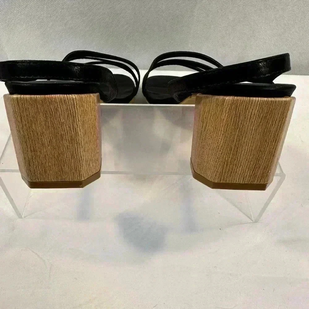Olivia Miller Black Strappy Slingback Sandals size 10